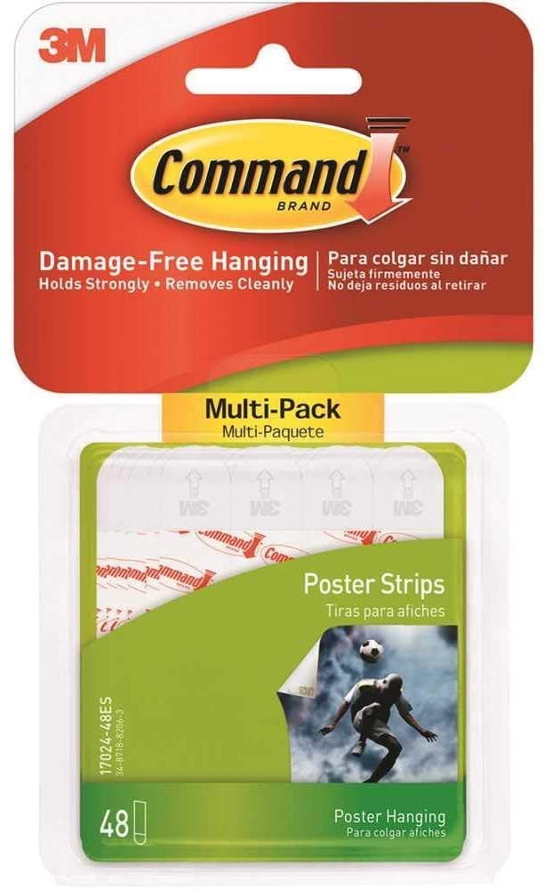 Poster Strips Value Pack, White, 48/pack