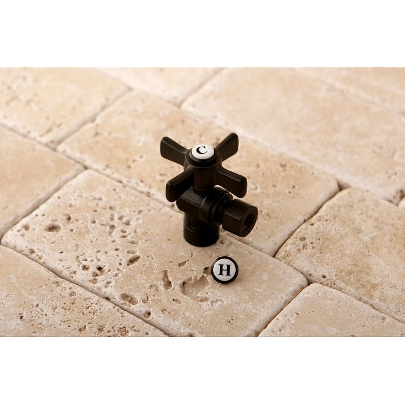 Kingston Brass CC43201ZX 1/2" Sweat x 3/8" OD Comp Angle Stop Valve, Polished Chrome