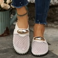 thumbnail image 3 of Xucatan Women's Mesh Mules, Breathable Closed Toe Slip On Slippers, Flat Backless Shoes with Metal Buckle, Versatile Spring Summer Casual Footwear Gift, 3 of 9