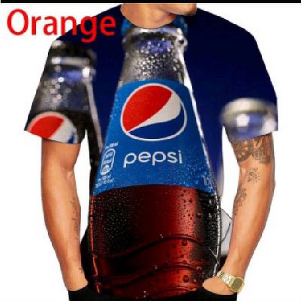 Camiseta De Verano Con Estampado 3d Pepsi Casual Manga Corta Para Hombres