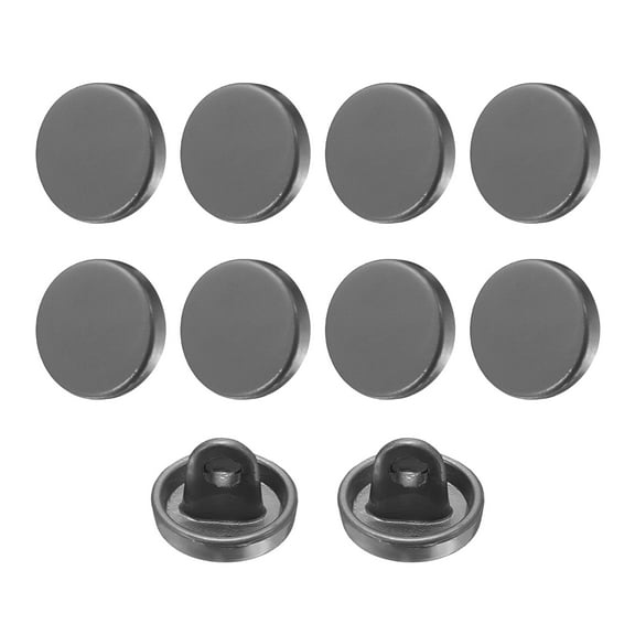 Uxcell 10pcs 14L Metal Round Flat Sewing Buttons 9mm Alloy Shank Craft Replacement Button for Men Women Suit Woolen Coat Shirt Trousers Sewing Crafts, Black