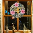 thumbnail image 6 of Pink Christmas Wreath for Front Door - Artificial Floral Christmas Wreath with Berry Balls for Indoor Outdoor Xmas Holiday Party Decorations, 6 of 6