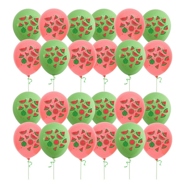 Globos con patrón de sandía de 40 piezas Globos de látex duraderos Globos impresos con frutas Suministros de fiesta con temática de sandía de verano (verde rojo para cada 20 piezas)