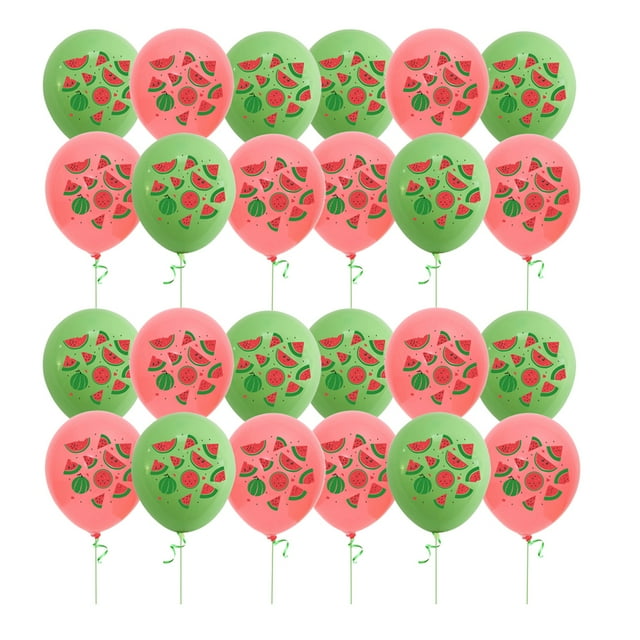 40 globos de látex duraderos con estampado de sandía, ideales para fiestas de verano (20 unidades en verde y rojo).