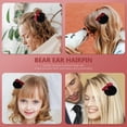 thumbnail image 5 of Supvox 2 Pairs Plush Hair Clips with Bowknot and Bear Ears, Assorted Colors, Cute Decorative Fashion Accessories for Women and Girls, 5 of 5