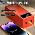 thumbnail image 3 of Power Bank Pila Batería Recargable Kimhi Carga Super Rapida 60,000mah Pd20w Portatil Color Rojo Con 4 Puertos Usb Y 1 Tipo C Bidireccional Cargador Para Celular Tablet Banco De Energia Pantalla Led, 3 of 5