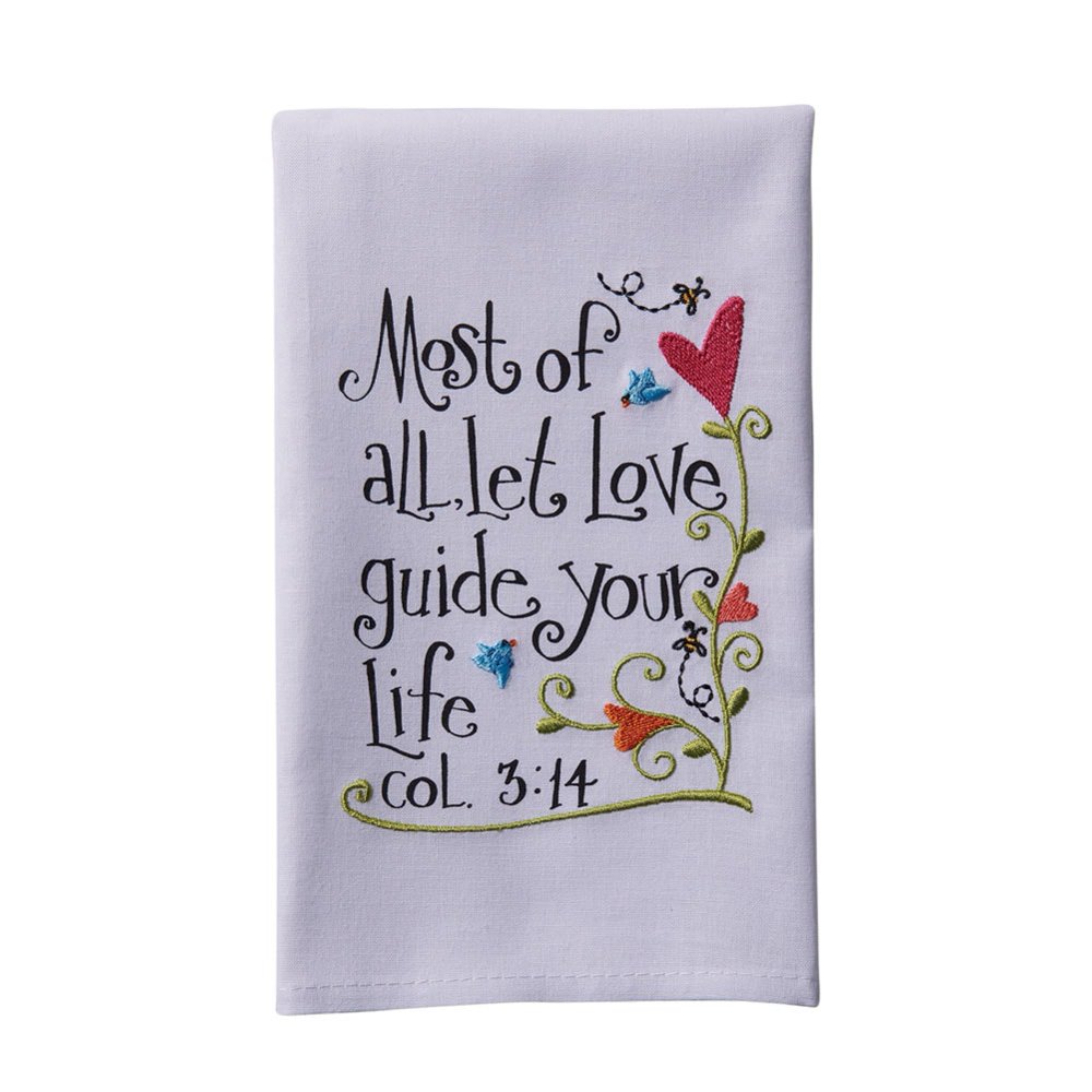 Inspirational Hand Kitchen Bath Towels Set of 4 Different Bible
