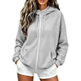 thumbnail image 2 of Yutgune Womens Zip Up Hoodie Y2K Oversized Zip Up Hoodie Women Long Sleeve Pocket Casual Sweatshirt, 2 of 9