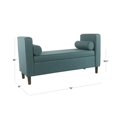 thumbnail image 4 of HomePop Banc de Rangement Moderne en Tissu Rembourré Rimo Bleu Sarcelle, 4 of 12
