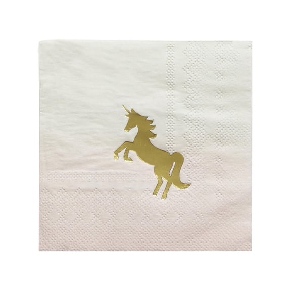 Pack of 20 Unicorn Cocktail Size Paper Napkin Ombre 5" x 5"