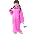thumbnail image 4 of Bewildely Chubasquero de 3 piezas para niños, impermeable para senderismo y acampada, ropa impermeable de viaje EVA Paraguas de lluvia Rosado, 4 of 6