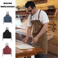 thumbnail image 5 of Antifouling Barista Apron Thicken Cotton Canvas Kitchen Cook Apron Sleeveless with Pockets for Barber Carpenter Florist, 5 of 5