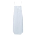 thumbnail image 5 of Womens Maxi Dress Contrast Trim Spaghetti Straps Summer Outfits Travel Vacation Sleeveless Long Dresses plus Size Casual Dresses Casual Dress Shirt Dress for Women Summer Summer Dress Women Casual, 5 of 5