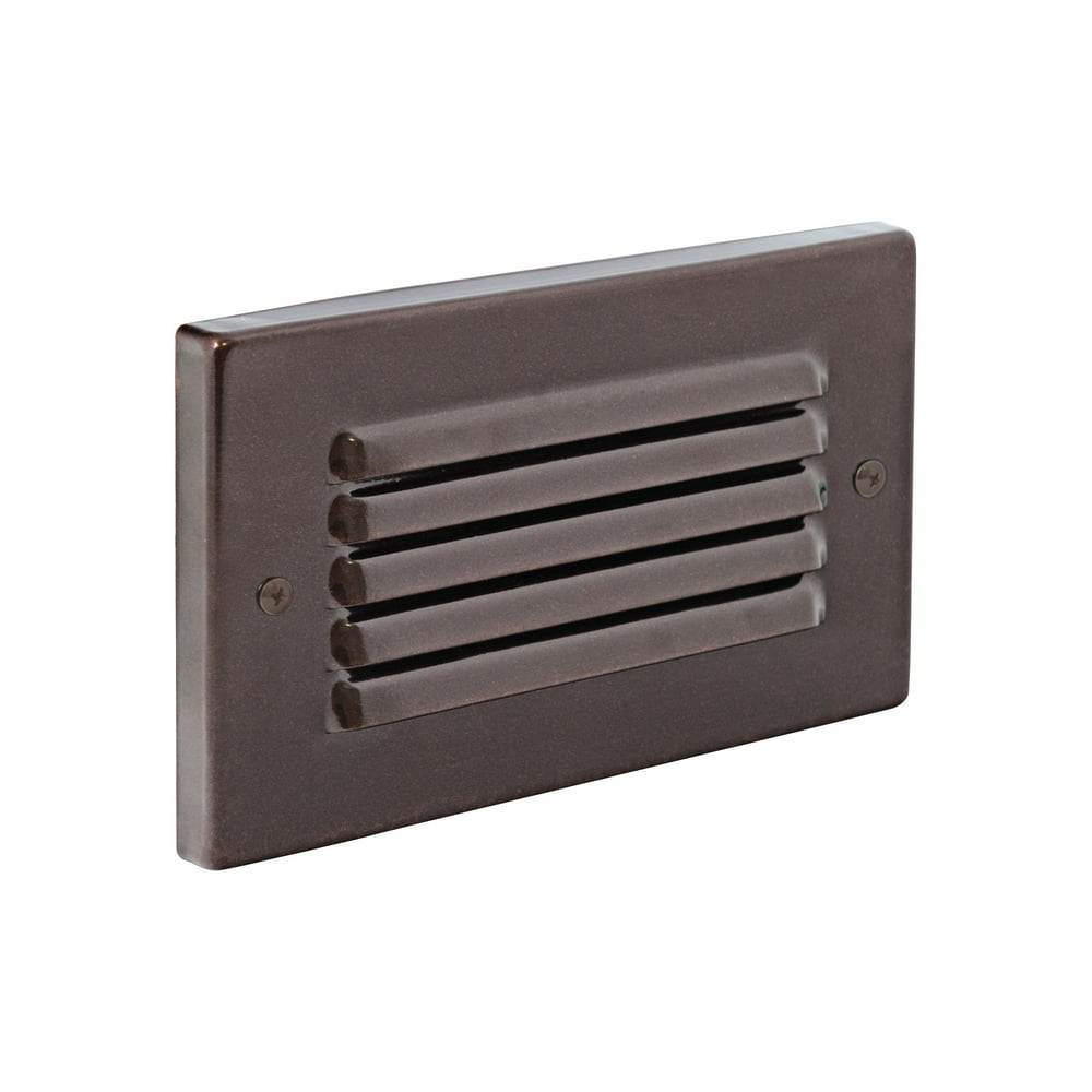 Horizontal Indoor/Outdoor Bronze Louvered LED Step Light