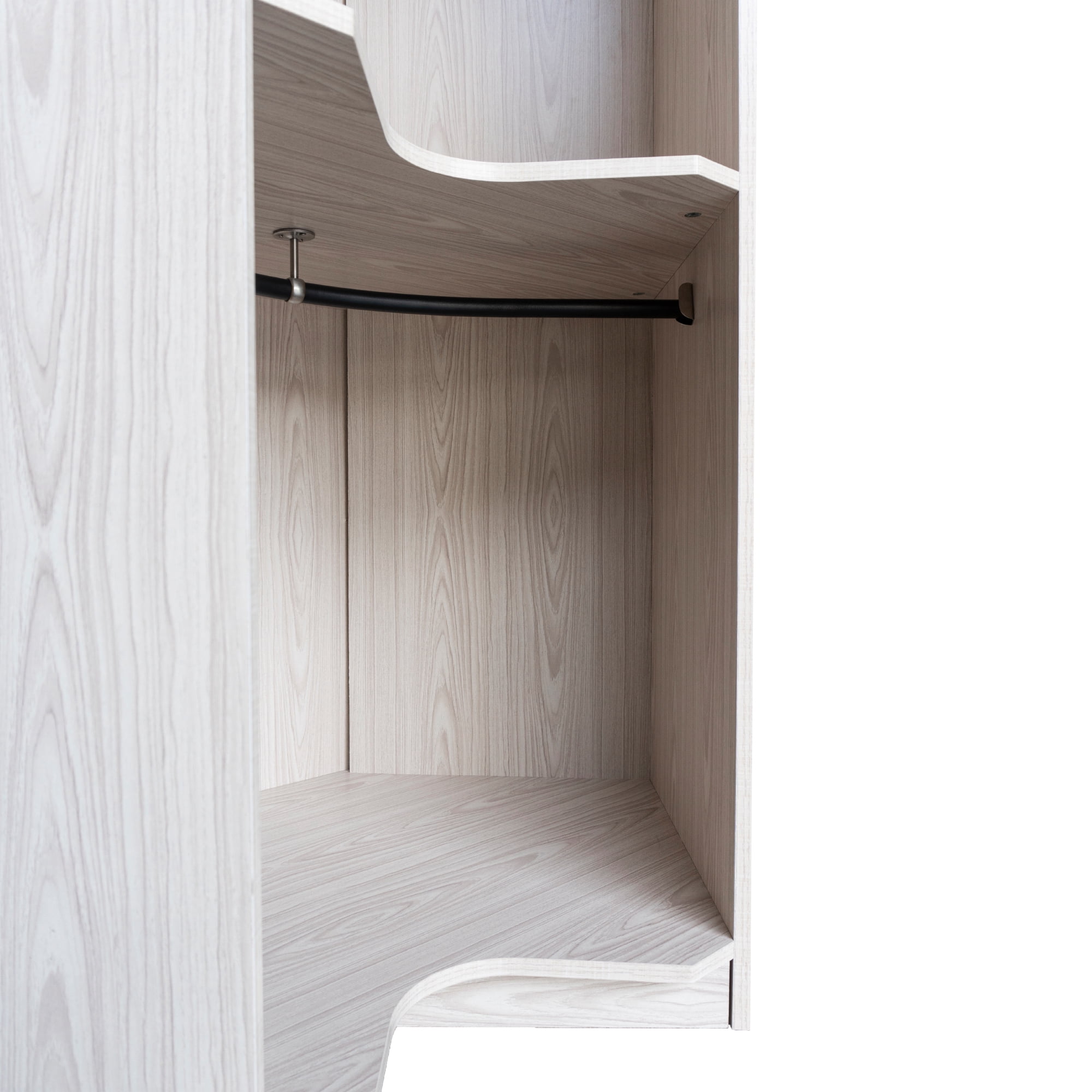 Euroco 63.6" Armoires, Modern Polygon Corner Wardrobe for Kids Adults, Natural