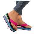 thumbnail image 5 of Ramiter Beach Sandals for Woman Womens Arch Support Flip Flops Comfortable Yoga Mat Slip on Summer Beach Walking Thong Cushion Sandals Hot Pink,8, 5 of 7