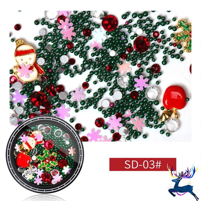 Fiudx Decoración de Uñas, Elegante Juego Decopos de Nieve de Perla, Kit de Diamantes de Imitación de Aleación Duradera, Uñas Artificiales Naturales, Arte para Usar En Casa, Regalo para Principiantes,