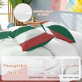 thumbnail image 2 of 3 Piece Mexican Flag Shabby Duvet Cover Set Full Size, Microfiber Comforter/Quilt Cover with Corner Ties and 2 Pillowcases, Green White Red Stripes All Season Soft Bedding with Zipper Closure, 2 of 8