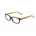 thumbnail image 2 of Vision World Genuine Bamboo Rectangular Reading Glasses Men Women Readers (Tortoise, 2 x), 2 of 4
