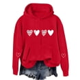 thumbnail image 6 of Staron Winter Hooded Sweatshirt for Women Valentine's Day Printed Pullover Casual Long Sleeve Fashion Hoodie Loose Oversized Top, Red 3XL, 6 of 7