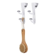 Mainstays White Over the Door Rubber Grip Hooks for Closet and Bathroom Storage, 2 Pack