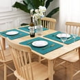 thumbnail image 5 of Cloths Placemats for Dining Table Set of 4, Heat Resistant Washable Cotton Linen Blend Table Mats, Easy to Clean Non-Slip Place Mats, 13" x 19", Teal, 5 of 6