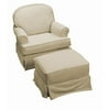 The Rockabye Glider Co Round Back Micro Fiber Kid's Glider in Beige