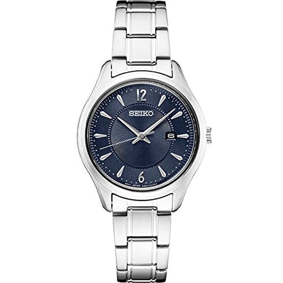 Seiko Women Quartz Dress Watch with Stainless Steel Strap, Silver, 13 (Model: SUR425)