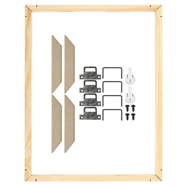 Unique Bargains Canvas Stretcher Bars Kit, 14x10 Inch Rectangle Solid Wood Frame for Paint, Prints, Oil Paintings, Wood Color