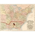 thumbnail image 2 of Vintage Maps 24x19 Black Modern Framed Museum Art Print Titled - Railroads and water courses in the United Sates and Canada, 2 of 4