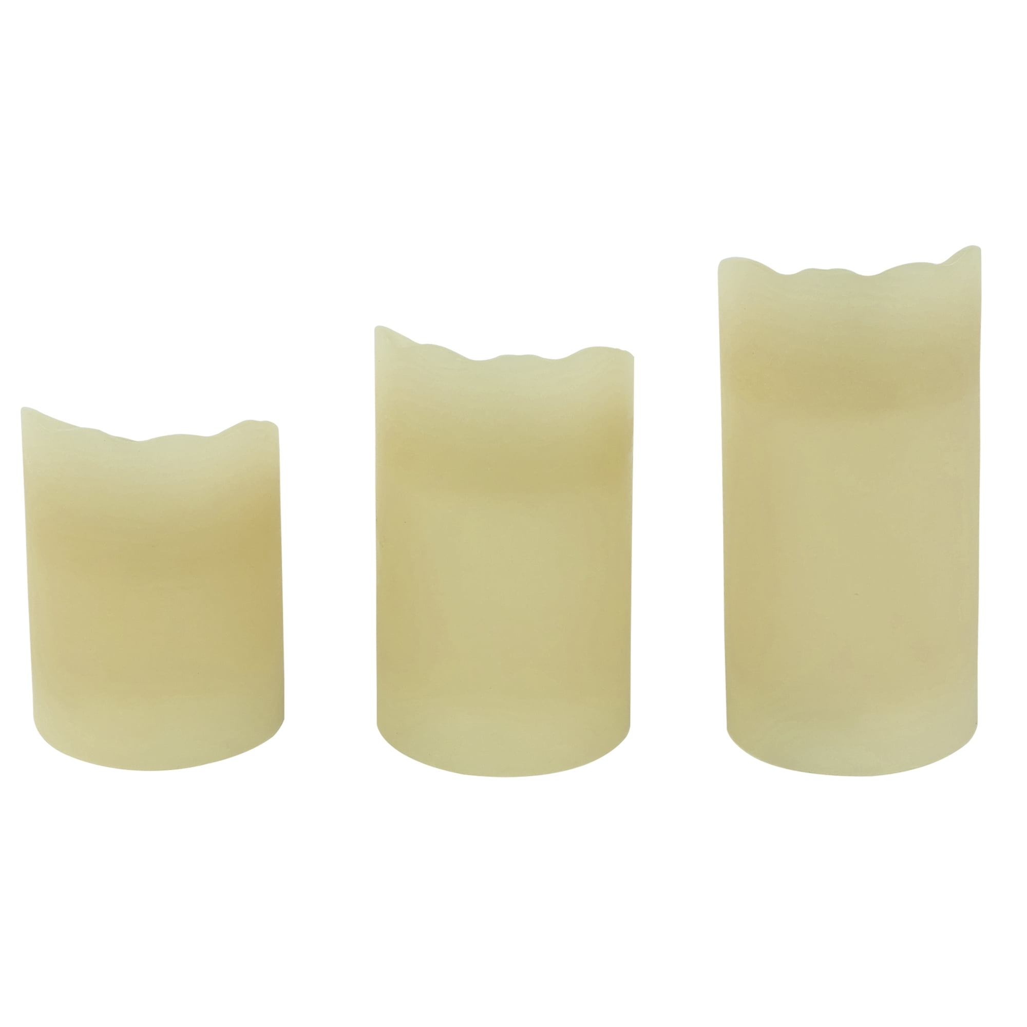 Northlight LED Operated Flameless Pillar Candles - 6" - Cream - Set of 3