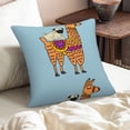 thumbnail image 6 of Modern Linen Throw Pillow Covers Cute Pug Dog Riding On Llama Pillow Covers Pillowcases Home Decor Bed Couch Sofa Office Living Room Cushion(Without Pillow Core), 6 of 7