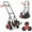 Black body, red handle, red side, variant on Studyset Stair Climbing Hand Truck, 330 Lbs Heavy-Duty Stair Climber Dolly with Telescoping Handle, Portable Folding Stair Climber Trolley Cart for Shopping, Moving, Commercial, Industrial
