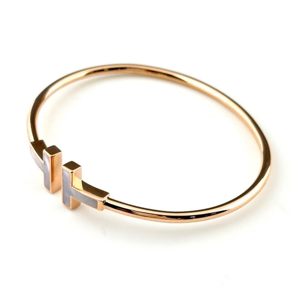 Pre-Owned Tiffany & Co. T-Wire Bangle in PG Pink Gold, 750mm, for Women (Good)