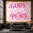 thumbnail image 6 of God's Plan My Peace Typography with Pink Bow and Hearts, Serene Illustration for Faith Decor Fans, Wall Decor, Friendship Gift, Tapestry Wall Hanging for Bedroom and Dorm, 6 of 7