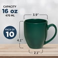 thumbnail image 5 of Large Coffee Cups 16 oz. Set of 10, Bulk Pack - Perfect for Tea, Espresso, Cappuccino, Hot Cocoa - Green, 5 of 5