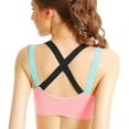 thumbnail image 5 of Feancey Workout Sports Bras for Women Padded Yoga Bra Colorblock Fashion Cross Back Brassiere Seamless Casual Athletic Tank Top Pink L, 5 of 5