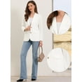 thumbnail image 2 of DARING DIVA Women's Business Casual Single Breasted Jacket Office Suit M White, 2 of 6