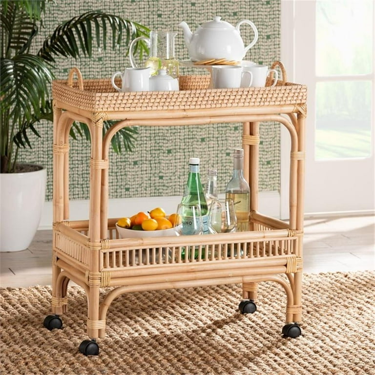 【50％OFF】送料無料！  / ワインラック /バリ/ギフト/Bar Bali & Pari Lombok Bohemian Wine Cart with One Open Shelf in