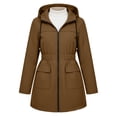 thumbnail image 5 of Jsaierl Women's Hooded Utility Anorak Jacket Drawstring Waist with Flap Pockets Lightweight Spring Fall Casual Travel Coat, 5 of 9