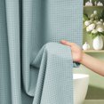 thumbnail image 5 of Inosoo Thick Fabric Shower Curtain, 72"x72" Heavy Duty Waffle Textured Cloth Curtains for Bathroom, Luxury Weighted Polyester Bath Curtain for Hotel, Fog Blue, 5 of 17