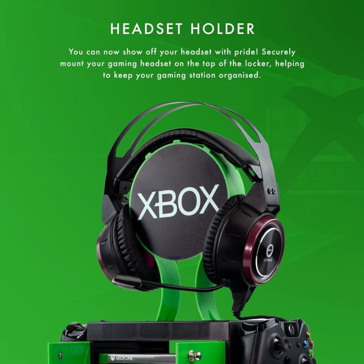 Numskull Official Xbox Series X Gaming Locker, Controller Holder, Headset Stand for Xbox Series X|S, PS5, Nintendo Switch - Official Xbox Merchandise