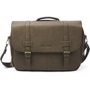 Sweetbriar Classic Laptop Messenger Bag, Brown - Vegan Leather Briefcase Designed to Protect Laptops up to 15.6 Inches