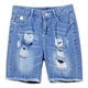 thumbnail image 2 of Pantalones Cortos De Mezclilla Rasgados De Moda Para Hombres, 2 of 8
