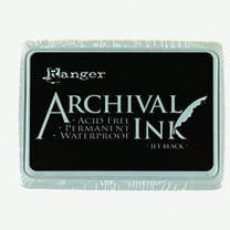 Jet Black Archival Ink Pad - Permanent, Waterproof, Acid-Free, Non-Toxic - No Bleed or Smudge, Vivid Crisp Stamping - Air Dry or Heat Set