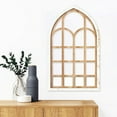 thumbnail image 4 of Espejo de ventana arqueado, decoración de pared, espejo de ventana con marco de madera moderno, decorativo Marrón, 4 of 6
