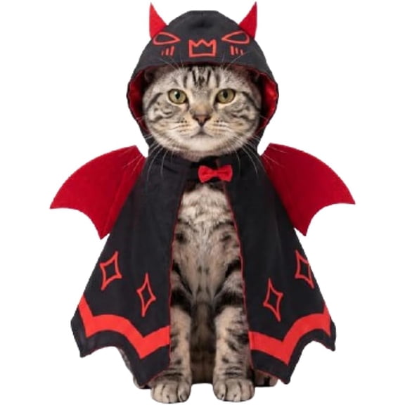 Dog Halloween Costumes for Small Medium Dogs Cats, Adjustable Cat Dog Vampire Costume Cloak Stand-Collar for Dachshund French Bulldog Chihuahua Yorkie