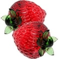 thumbnail image 4 of 2pcs paperweight glass strawberry plants decor mini fruit figurine Colorfast, 4 of 9