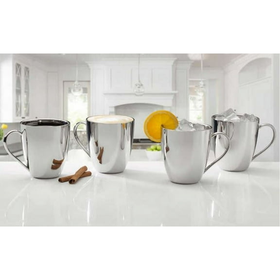 Mikasa Double Wall Stainless Steel 20 oz Mug, 4-pack