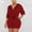 *Red, variant on Women's V Neck Short Sleeve Drawstring Waist Loose Fit Romper ,Casual Summer Jumpsuit Shorts Red,Womens Plus S